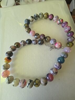 Multicolor Bead Necklace - Vibrant Mixed Stone Look for Women